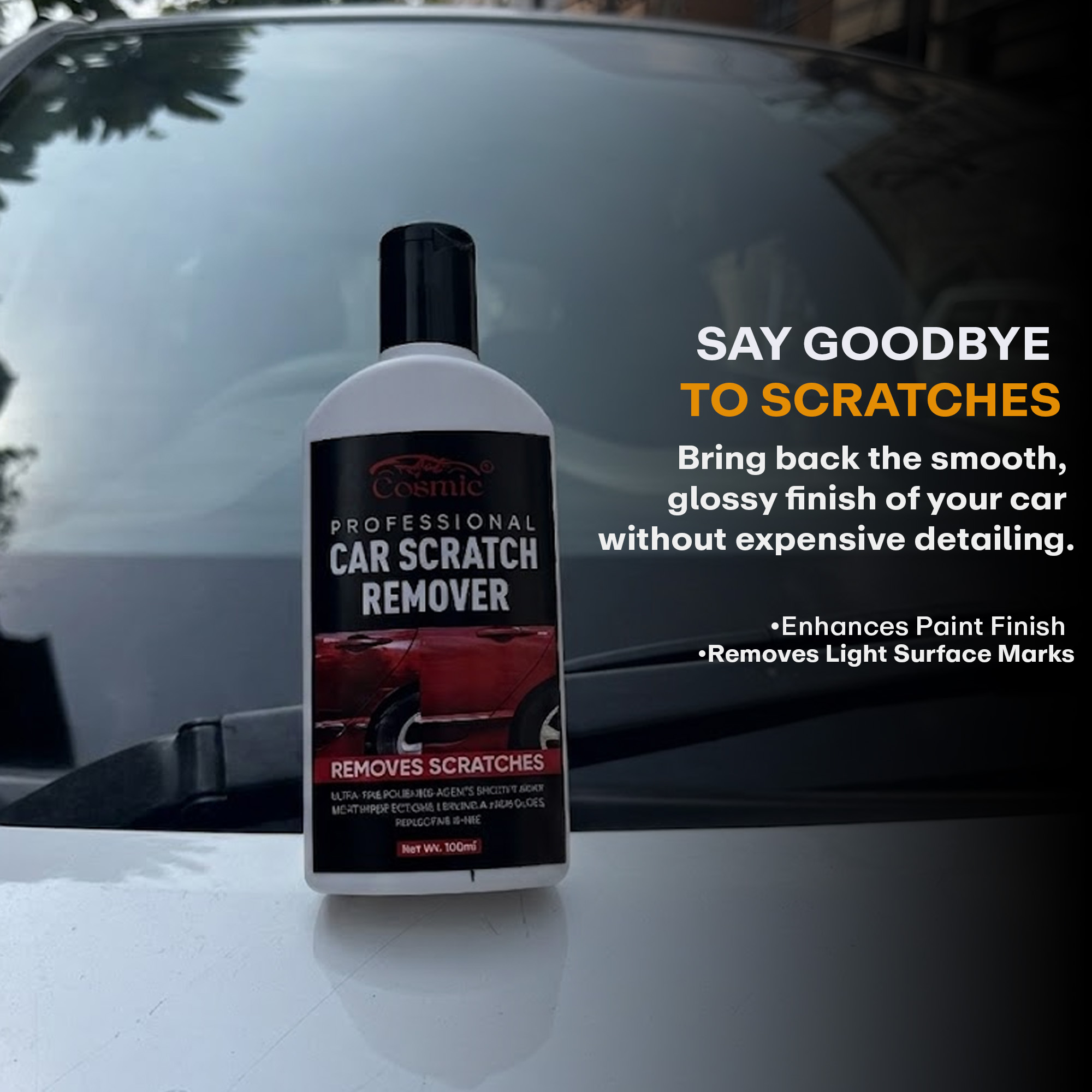 Auto Cosmic Professional Car Scratch Remover – Paint Scratch Repair & Gloss Restoration Compound for Cars and Bikes (100ml)