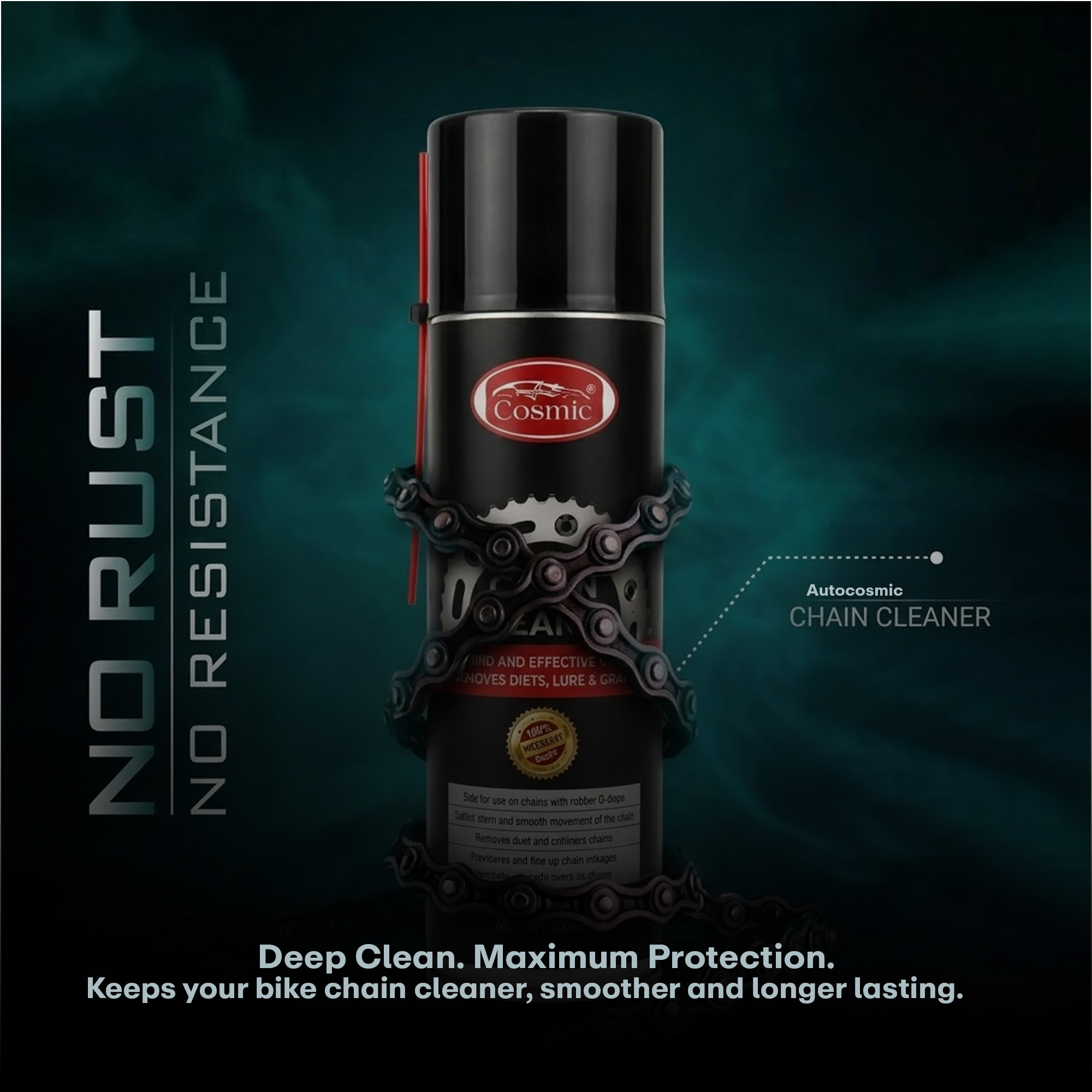 Auto Cosmic Chain Cleaner Spray – Fast-Acting Chain Degreaser & Dirt Remover for Motorcycles, Bicycles & Industrial Chains (500ml)