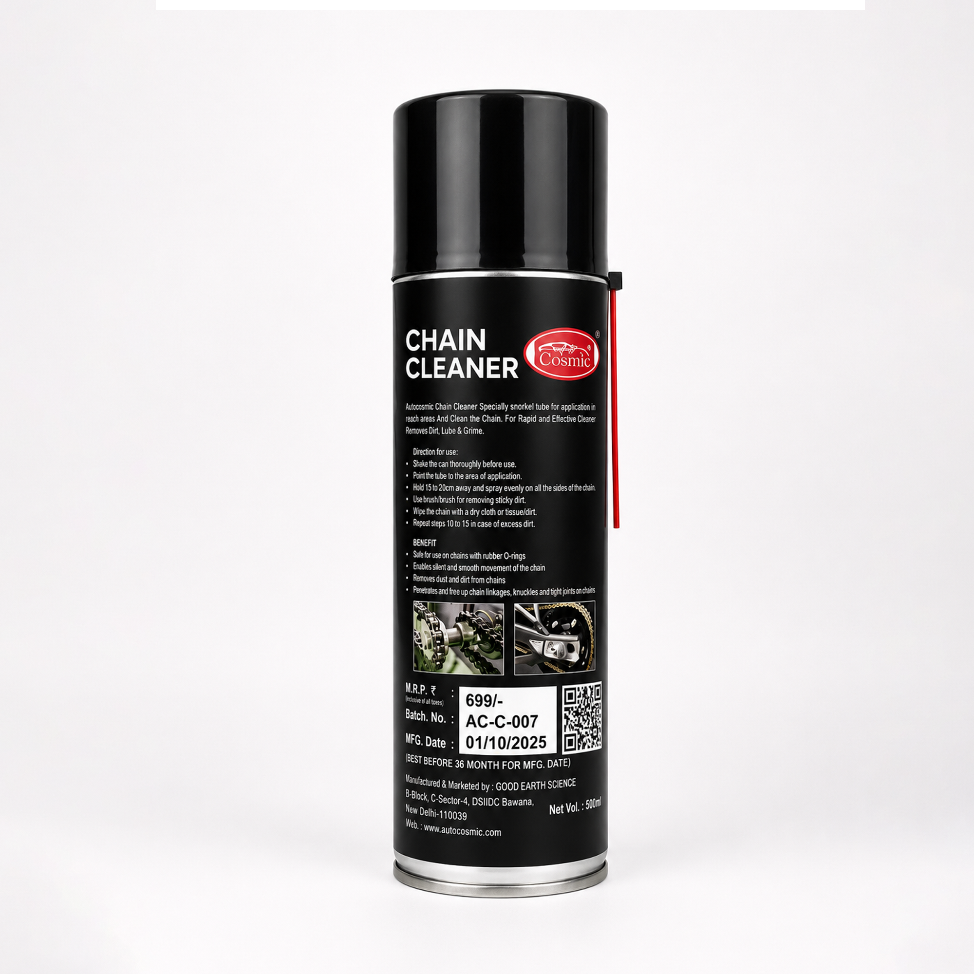 Auto Cosmic Chain Cleaner Spray – Fast-Acting Chain Degreaser & Dirt Remover for Motorcycles, Bicycles & Industrial Chains (500ml)