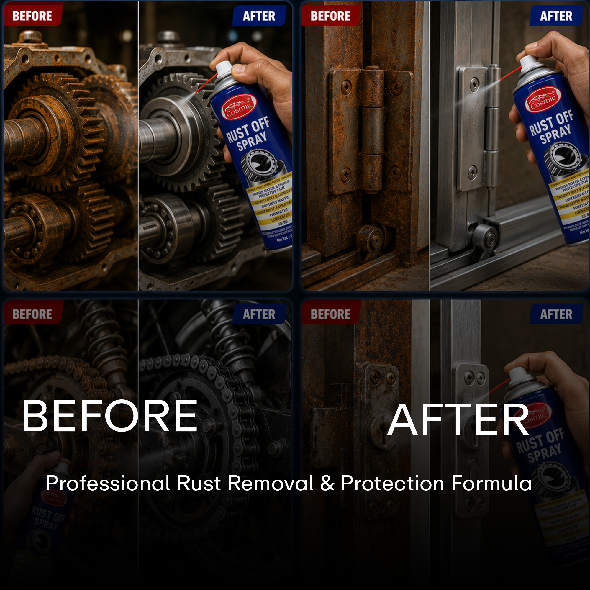 Auto Cosmic Rust Off Spray SS-85 – Multi-Purpose Rust Remover, Penetrating Lubricant & Corrosion Protection Spray (500ml)